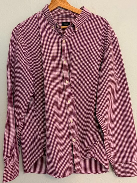 J. Crew Other - J.Crew Mens XL Purple Gingham Button Down Shirt Preppy Cotton Coastal Grandpa
